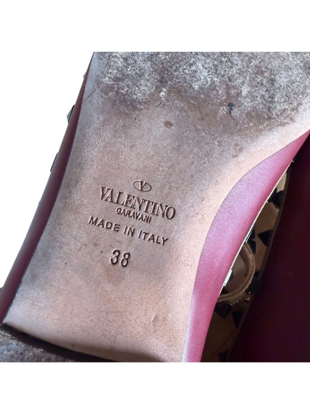 Valentino Garavani Dark Red Caged Rockstud Pointed Toe Ballet Flats Size EU 38 - Picture 11 of 11